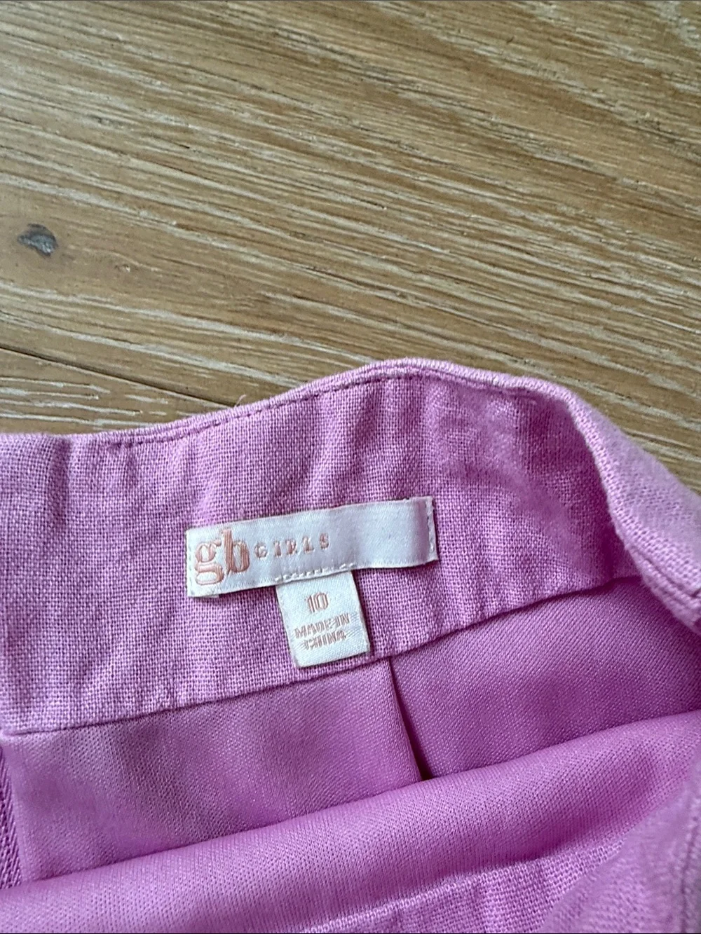 Giani Bini Girls size 10 linen style Pink/Lavender Wrap-Style Skirt
